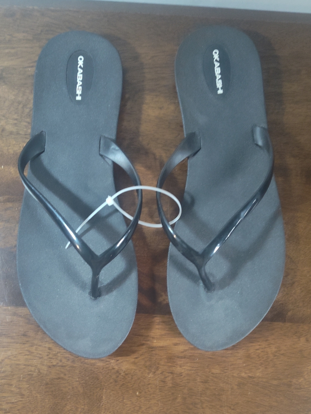 Okabashi, Black Flip Flop, Sz 8